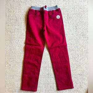 NWT Hanna Andersson Boys Jersey Lined Twill Chino Pants Red Sz 10 SOLD OUT